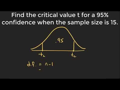 Find critical value t for a confidence interval (t-Distribution)