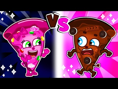 Lion family | Pink vs. black pizza | Cartoon for kids