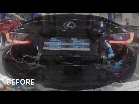 Lexus RCF Invidia catback exhaust. Static Rev, Before and After