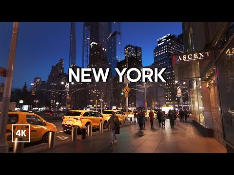 NEW YORK CITY Relaxing Night Walk in MANHATTAN Virtual Tour NYC
