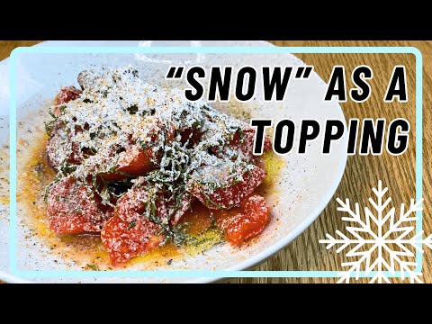 Winter Theme Salad - Heirloom Tomato Salad (Recipe) - With "Snow Effect"