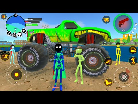 Monster Truck and Other Cars Driving in Open World Simulator - Android IOS Gameplay.