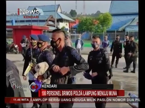 Seratus Personel Brimob Lampung Bantu Mengamankan Pilkada di Muna