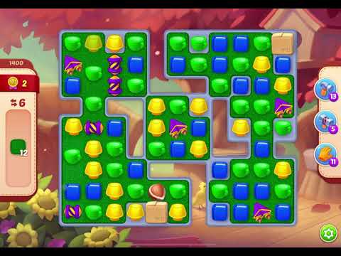 HomeScapes Level 1400 no boosters (18 moves)