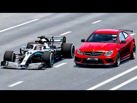 Mercedes F1 2019 vs Mercedes C63 AMG Black Series - Drag Race