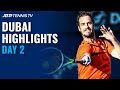 De Minaur Battles Chardy; Gasquet, Fucsovics & Pospisil in Action | Dubai 2021 Highlights Day 2
