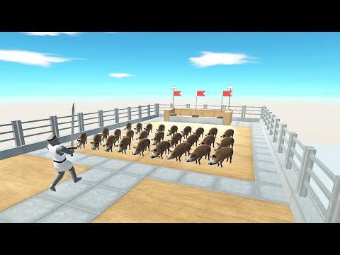 UNSTOPPABLE PIGS ARMY VS EVERY UNITS on Wooden Bridge | ANIMAL REVOLT BATTLE SIMULATOR