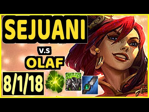WARDEN (SEJUANI) vs OLAF - 8/1/18 KDA JUNGLE GAMEPLAY - EUW Ranked MASTER