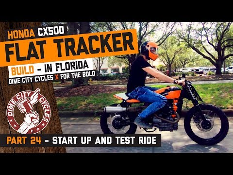 CX500 Flat Tracker Build Part 24 - First start and test ride