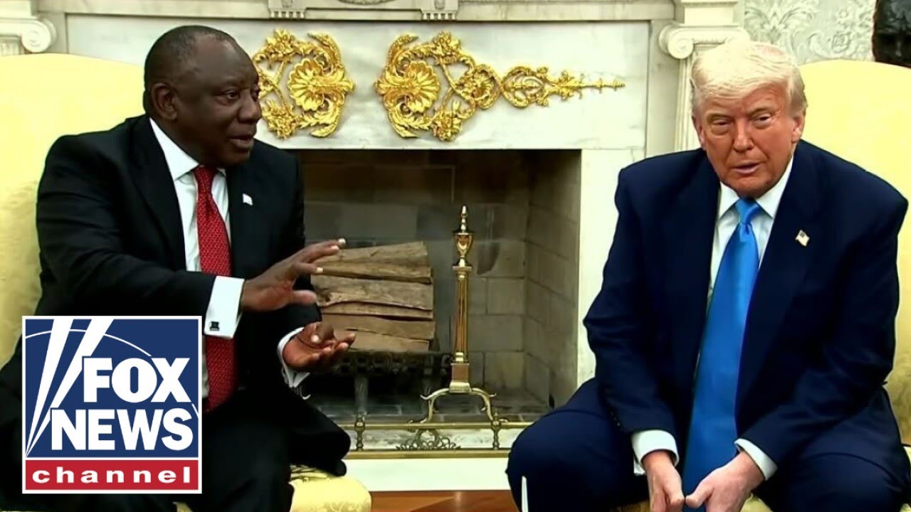 Trump plays video for South African president showing genocide claims