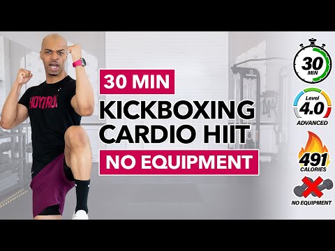 30 MIN Cardio Kickboxing Fat Burning HIIT Workout (No Equipment)