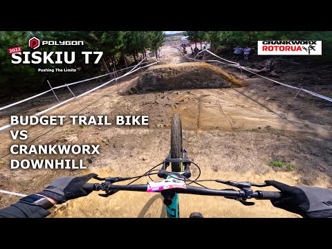 Budget Trail Bike Takes On Crankworx Downhill Part 1 - Polygon Siskiu T7