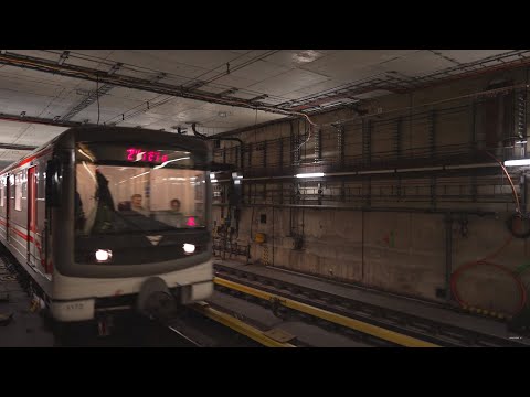 Czech Republic, Prague, metro night ride from Černý Most to Anděl