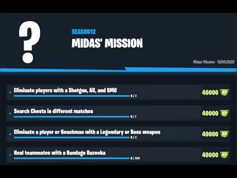 Fortnite Chapter 2 Season 2 Week 10 Challenges Leaked - Fortnite midas mission part 2