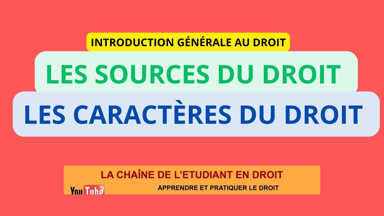 Les sources et les caractères du Droit