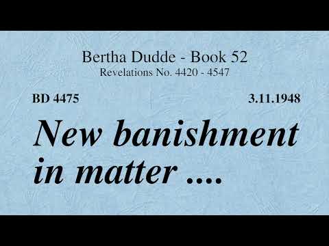 BD 4475 - NEW BANISHMENT IN MATTER ....