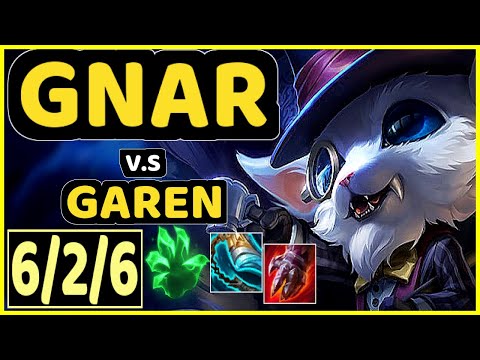 GNAR vs GAREN - 6/2/6 KDA TOP GAMEPLAY - EUW Ranked DIAMOND