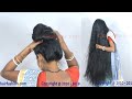 Easy Hair Updo Top Head Big Bun Making Rekha Massive Thick Long Hair Bun Style
