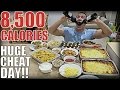8,500 CALORIES!! HUGE CHEAT DAY! All Macros Counted - IIFYM Full Day of Eating