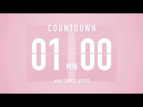 1 Minute Countdown Timer 🌸 Flip Clock with Simple Beeps 🔔