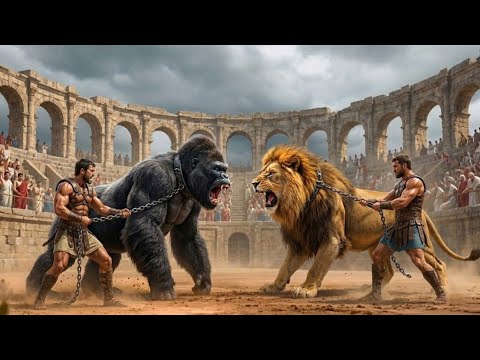 EPIC BATTLE: King Kong vs Golden Lion | Who Survives The Roman Arena? | 4K ⚔️