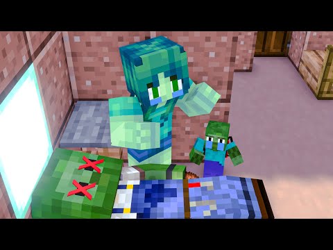 Monster School : Poor Zombie dad and Baby Zombie sad story - Minecraft Animation