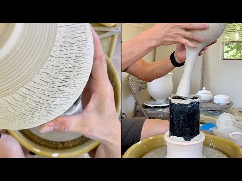 478.Trimming a Thin-necked Bottle on Chucks with Hsin-Chuen Lin 林新春 細頸瓶修坯示範