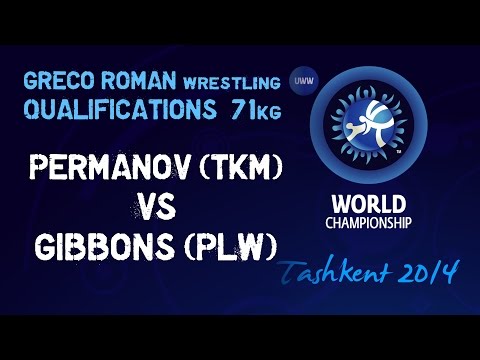 Qualifications - Greco Roman Wrestling 71kg - PERMANOV (TKM) vs GIBBONS (PLW) - Tashkent 2014