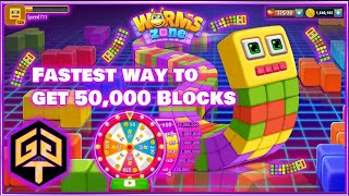 Worms Zone Fastest Way to get 50,000 Blocks? Spin the Wheel of Fortune! Fast Easy Full Tutorial