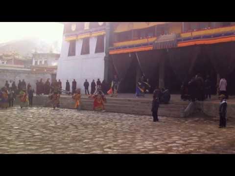 Monk dance at Rongwo Gonchen Gompa