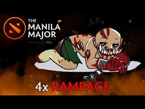Quadruple RAMPAGE on Manila Major by Mineski Raging Potato — Dota 2