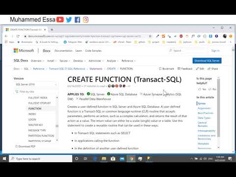 شرح 41 User Defined Functions UDF Microsoft SQL Server معتمد - منصة معارف