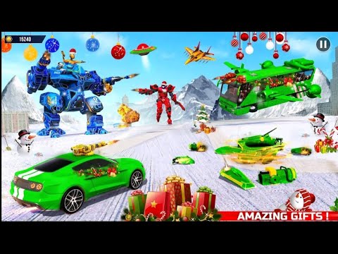 Army Bus Robot car game