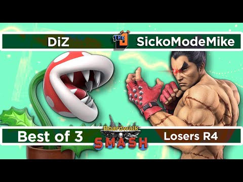 DiZ (Piranha Plant) vs SickoModeMike (Kazuya) Losers R4 - Boardwalk Smash #38 - SSBU