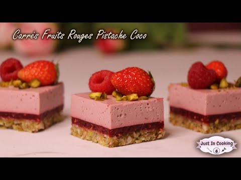 Strawberry raspberry pistachio and coconut squares