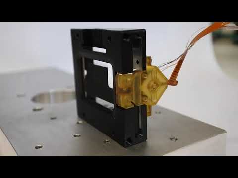 A 5 gram micro precision actuator in action (mounted on a shutter)