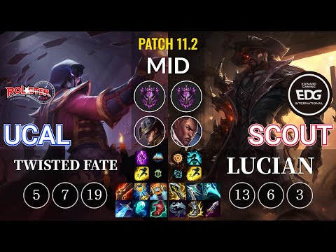 KT Ucal Twisted Fate vs EDG Scout Lucian Mid - KR Patch 11.2