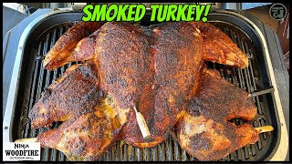 How to smoke a whole turkey on the Ninja Woodfire Grill! (Featuring the ThermoPro Twin TempSpike)