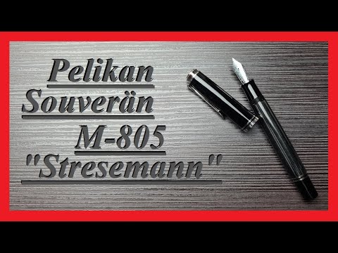 EF, F, M, B Anthrazit-Schwarz 18 K Pelikan M805 Kolbenfüllhalter Stresemann 