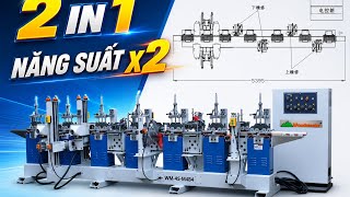  WM-4S-M4B4 | Máy phay bo 4 cạnh kết hợp chà nhám chổi 4 mặt