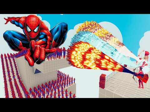 100x SPIDER-MAN + 2x GIANT vs 3x EVERY GOD - Totally Accurate Battle Simulator TABS
