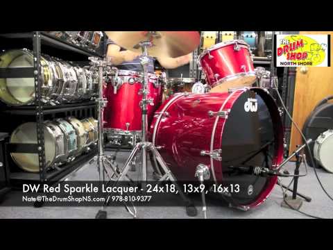 DW Red Sparkle Lacquer - 24x18, 13x9, 16x13 - The Drum Shop North Shore