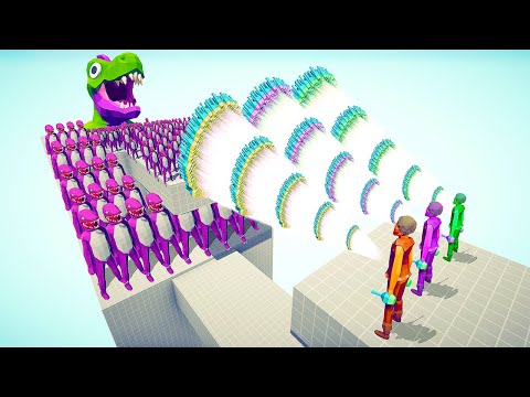 100x INDOMINUS REX + GIANT T-REX vs TRIO EVERY GOD - Totally Accurate Battle Simulator TABS