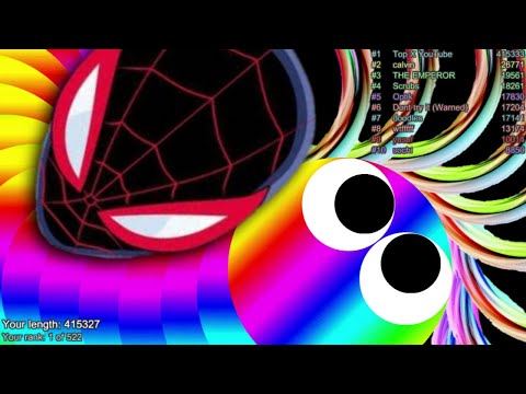 Slither.io A.I. Black Spiderman Vs Monster Snakes - Epic Skin Slitherio Vip Best Gameplay