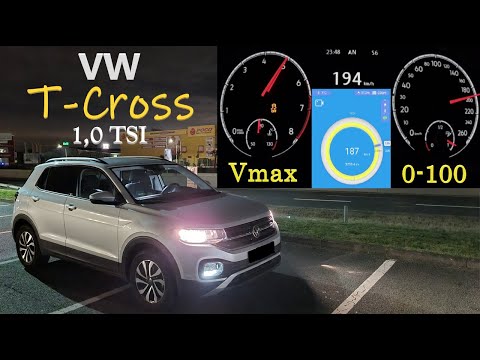 VW T-Cross 1,0 TSI (110 PS / 200 NM) 0-100 Km/h & Topspeed Dragy GPS