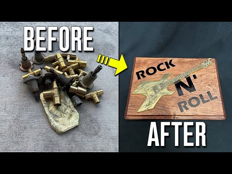 Casting An Electric Brass Guitar - Turn Scrap Brass Into Art