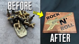 Casting An Electric Brass Guitar - Turn Scrap Brass Into Art