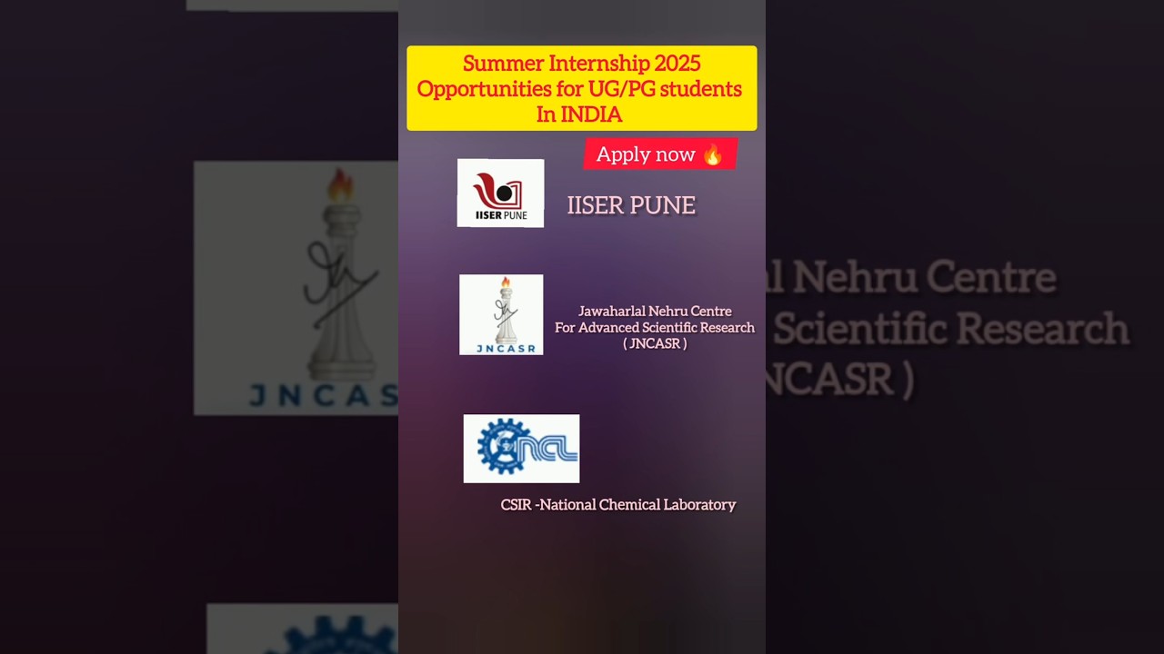 Top 5 Summer Internship program 2025 in India 🔥 Apply now
