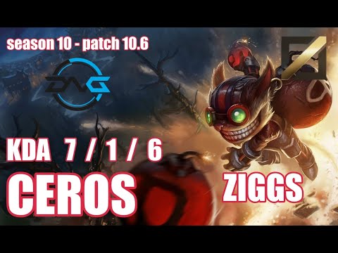 【韓国サーバー/D2】DFM CEROS ジグス(Ziggs) VS イレリア(Irelia) MID - Patch10.6 KR Ranked【LoL】