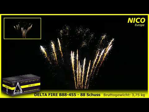 NICO Europe Delta Fire B88-455 Profi Feuerwerk Verbundbatterie 88 Schuss 3,75 kg NEM